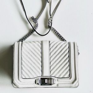 REBECCA MINKOFF White Love Geo Crossbody Bag